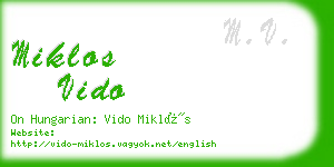 miklos vido business card